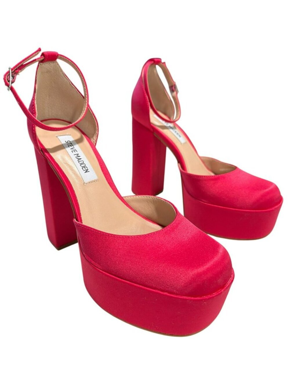 Steve Madden Agata Platform Heels Pink Block Heel Shoes Size 7.5